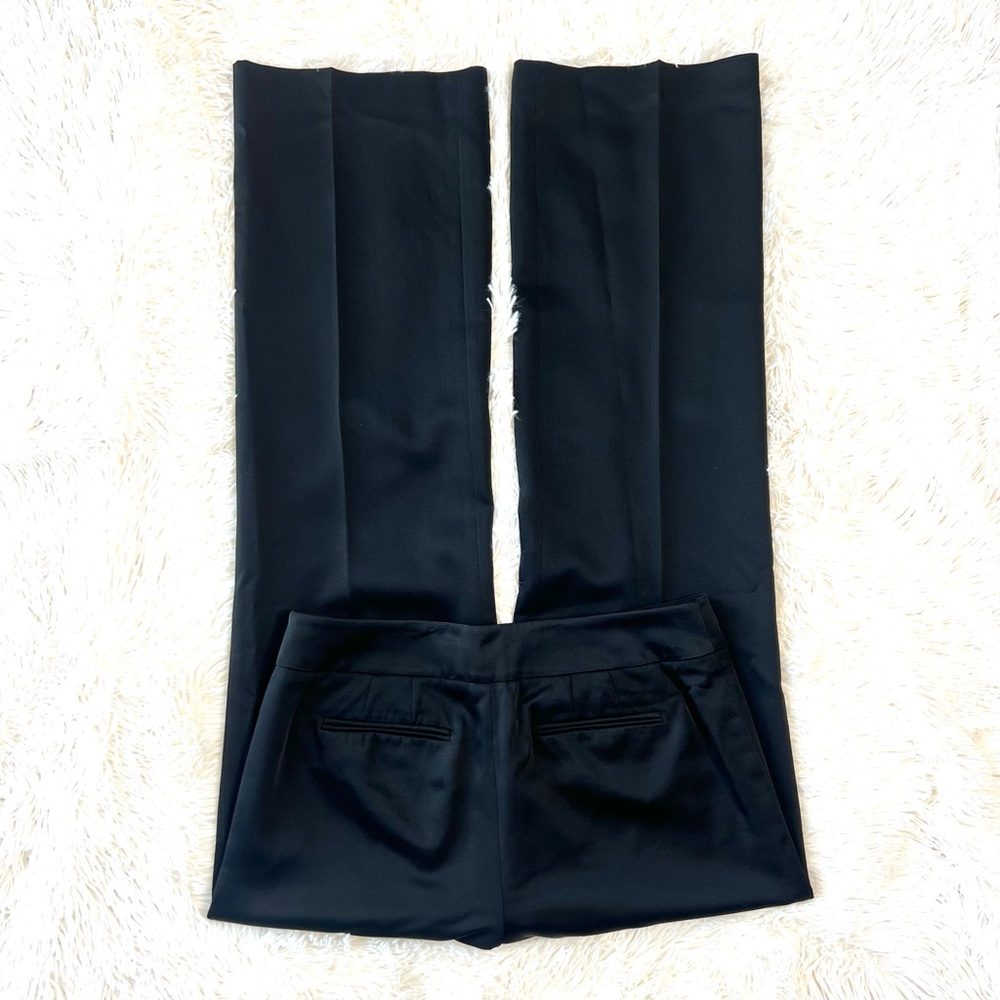 Ann Taylor black satin pants straight wide leg size 4